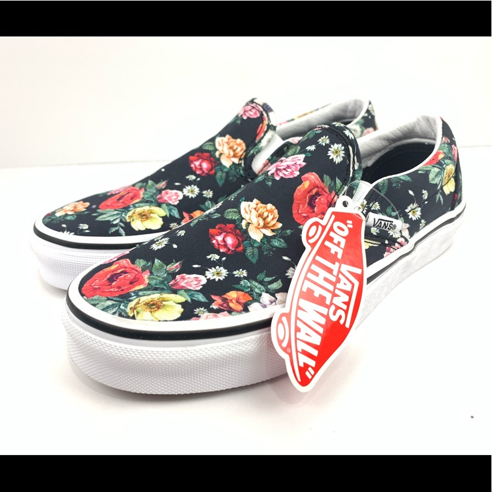 Vans Slip-On Garden Floral Skate Shoes M-4 W-5.5